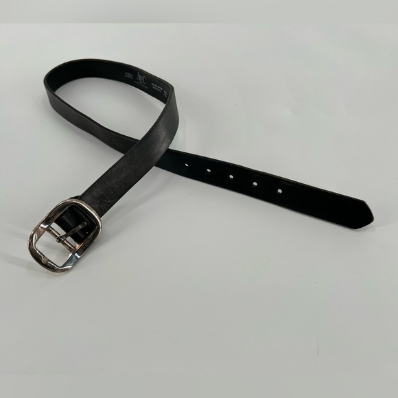 Vintage AL&C Black Leather Belt‎ 32 - Picture 1 of 6